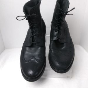 ALDO High Top Wing Tip Boot, Black, Size 43